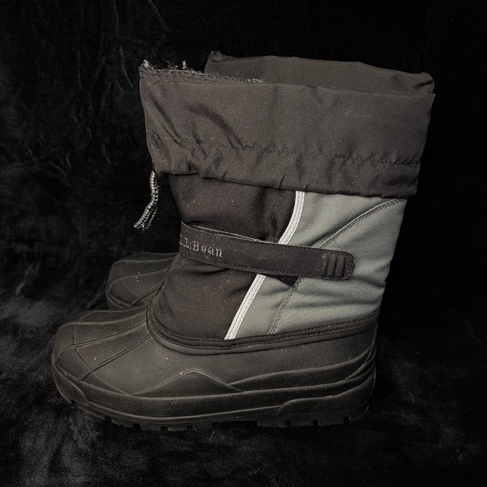 L.L.Bean Northwoods 238064 Kids 7 Snow Boots Black Gray Insulated Lined Boots‎